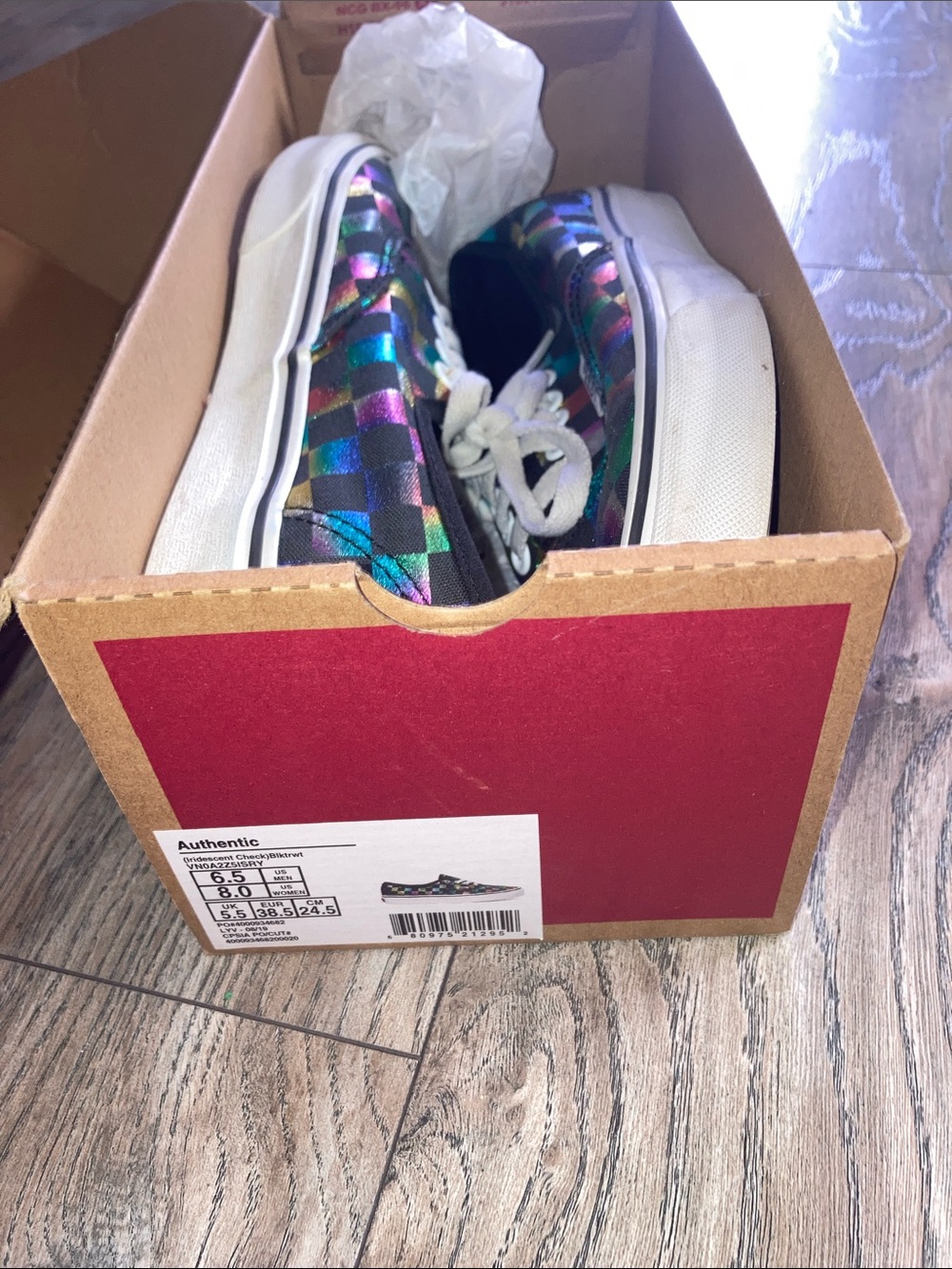 Vans  Holographic Checkerboard Sneakers - Black/Multicolor
